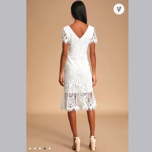 NWT White Lace Midi Dress - Picture 4 of 5